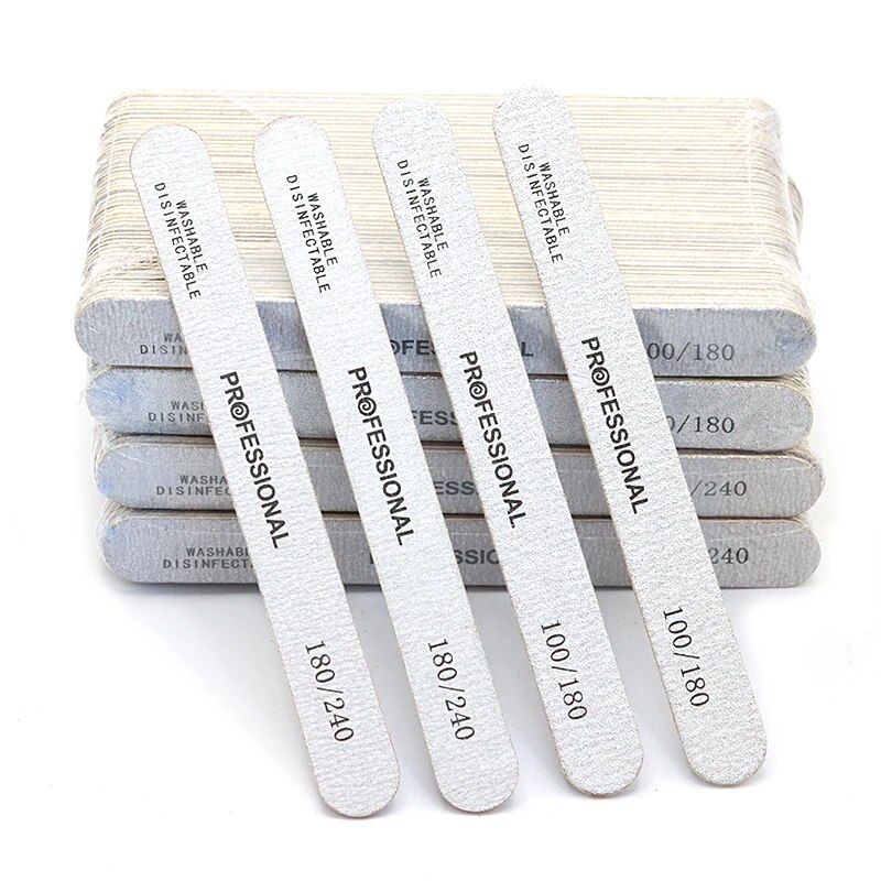 Nail File Titanium - 100 шт. деревянная пилочка для ногтей,