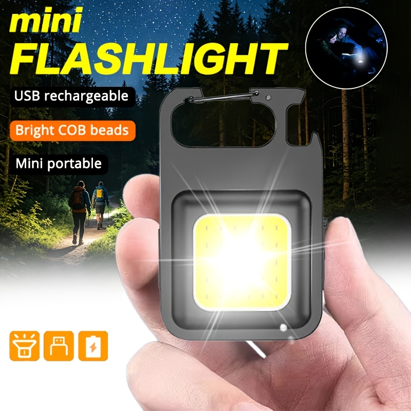 Keychain Flashlight - Портативный мини-фонарик-брелок, многофункциональный кемпинговый фонарь, USB-перезаряжаемый,